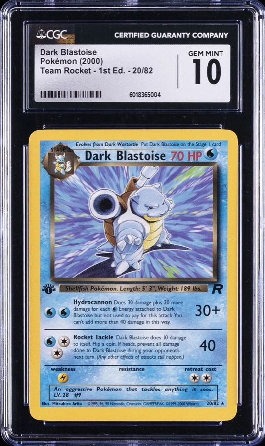Dark Blastoise 1st Edition CGC 10 slab